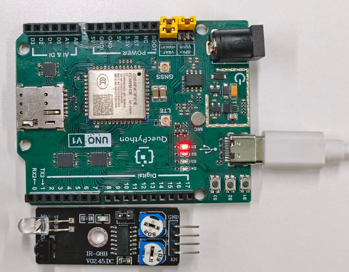 初学者视角体验：【EC800X Duino 开发板】传感器体验-障碍检测！